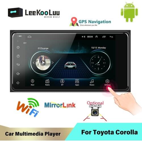 LeeKooLuu 2 din android Universal Car Multimedia Player Car Radio Stereo for toyata VIOS CROWN CAMRY HIACE PREVIA COROLLA RAV4