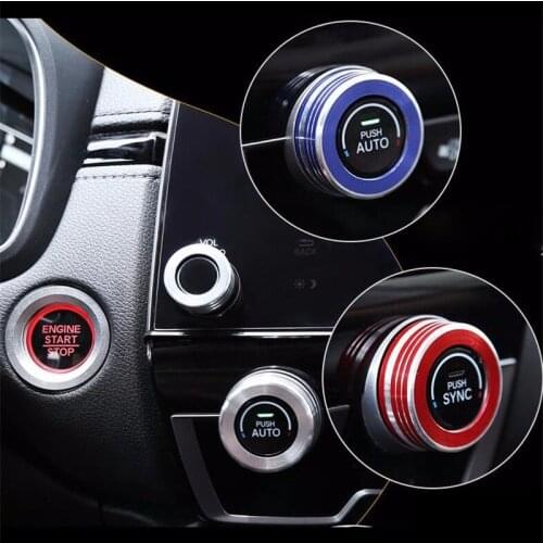 BBQ@FUKA Brand New 1 PC Blue Color Aluminum Car Navigation Knob Ring Cover GPS Button Trim Ring Fit For Honda CRV CR-V 2017 2018