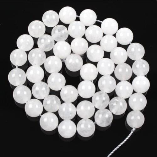 15"Strand Natural Stone Beads White Clear Marble Stone Beads Round Loose Spacer Beads For Jewelry Making Bracelet 8mm