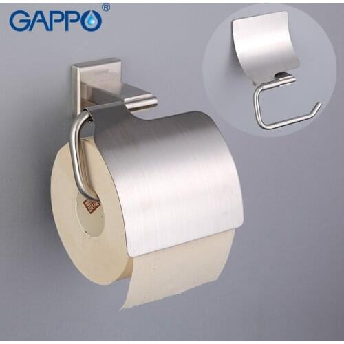 GAPPO Paper Holder Bathroom Wall Mounted Toilet Paper Holders Stainless Steel Roll Paper Hanger with Cover Bathroom Accessories