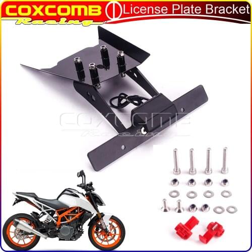 For 250/390 2018-2020 Motorcycle License Plate Holder Mount Bracket W/LED Light Aluminum Tail Tidy Fender Eliminator Kits