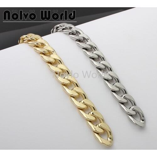 1-5-10 meters 2 colors 4.0mm thick 14*20mm aluminum meterial tabular chains for diy chain bag purse strap sold by the meter