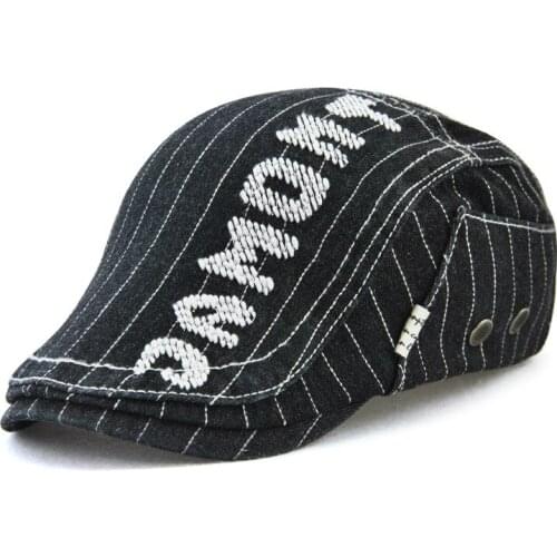 Denim Berets Men Women Hat Letter Embroidery Lovers Visor Cap Unisex Casual Sun Hat Gorras