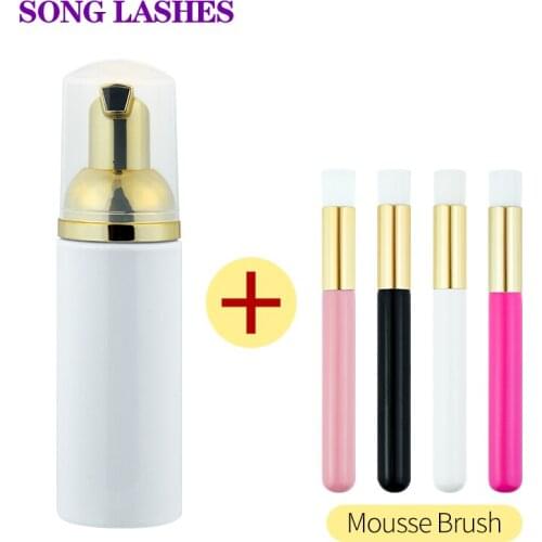 Make Up Tool 60ml Plastic Foam Pump Bottle Empty Kit with Mousse Brush plastic foam pump bottle empty face eyelashes