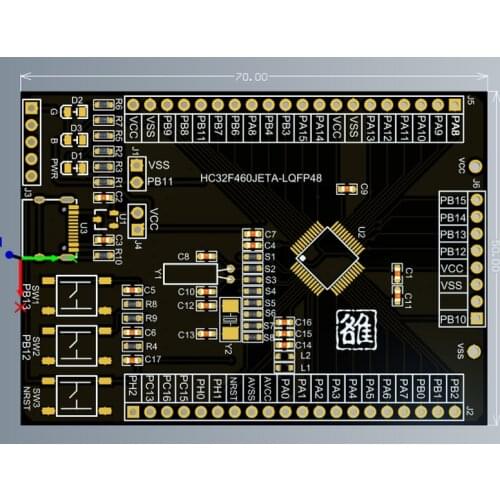HC32F460JETA-LQFP48 Development evaluation board M4 512k flash USB CAN