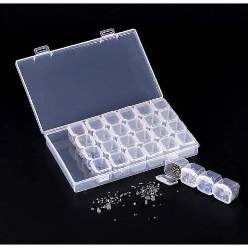 28 Lattices Diamond Painting Boxes Dismountable Cross Stitch Cases Storage Home Storage Organizer Diamond Embroidery Accessories