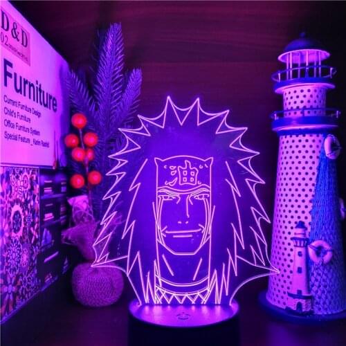 Naruto Jiraiya 3D Night Lights Anime Lamp Led Shippuden Lighting Shippuden Touch Sensor Xmas Gift Itachi Naruto Illuminate