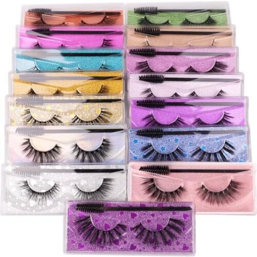 A Pair Of 3d False Eyelashes With Brushes Natural Thick Diverse Styles Safe And Professional Waterproof Beauty Makeup Tools