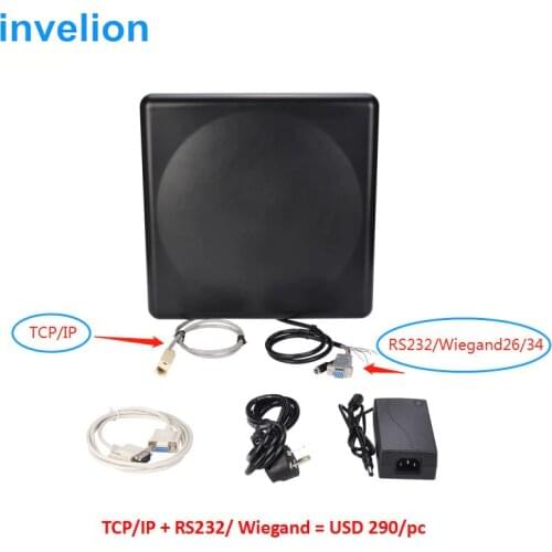 Read range 1-20m Impinj r2000 uhf integrated rfid reader with 9.2dbi antenna TCP IP/RS232 for car parking access control system