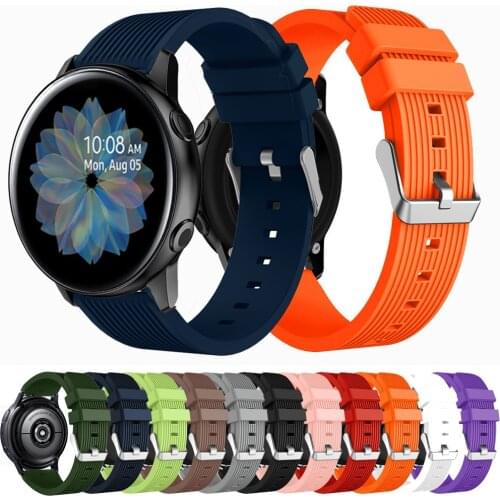 Silicone Watch Strap For Samsung galaxy watch Active 2 40mm 44mm Replacement Bracelet 20mm Watch band Active2 ремешок для часов