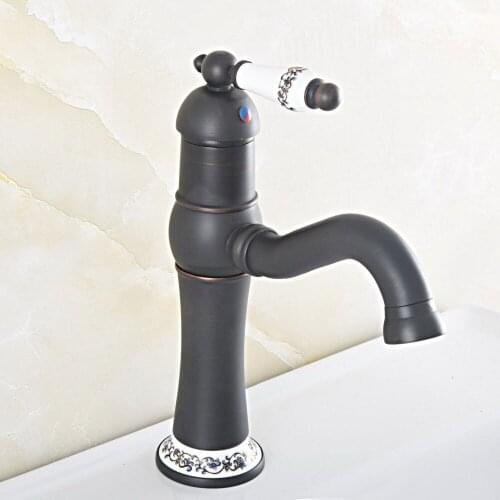Kitchen Faucets Black Oil Rubbed Brass Single Handle Single Hole Handle Swivel 360 Degree Water Mixer Tap Mixer Tap zsf823