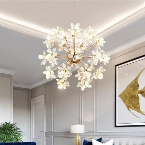 LED crystal chandelier modern dandelion chandelier creative luxury chandelier restaurant bar cafe chandelier