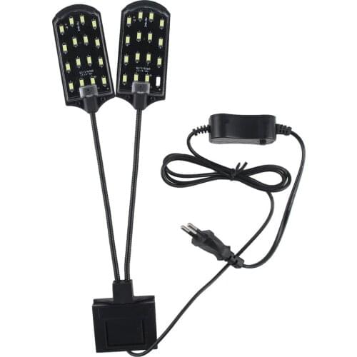 X7 EU Plug Dual Head Super Bright LED Aquatic Plant Lamp Aquarium Light Plants Grow Light Waterproof Clip-on Fish Tank Lamp