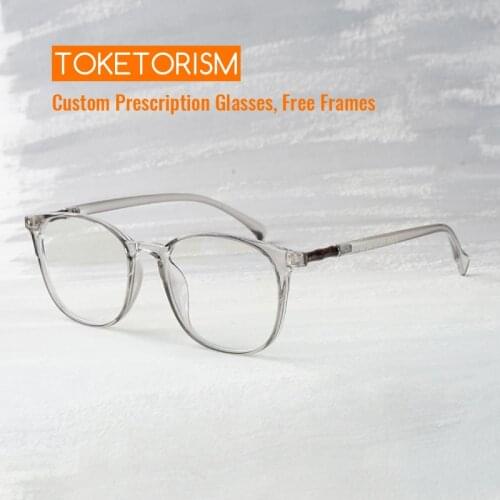 Toketorism Vintage Anti Blue Glasses Men Women Fashion Eyeglasses Transparent Optical Frame 552212