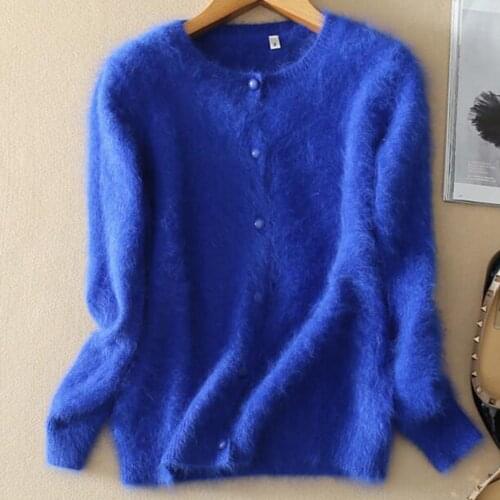2020 New Free Shipping Women Real Mink Cashmere Sweater Good Handfeel Long Hair True Mink Cashmere Cardigans tbsr347