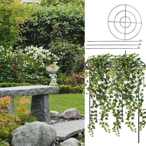 1 Pcs Round Plant Pillar And Supports Balcony Planting Rack Iron Climbing Plant Stand Frame Fruit Support Gardening Bracket