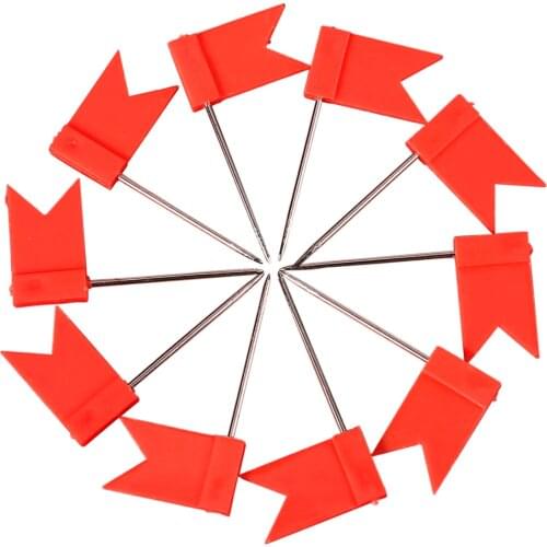 100 Flag Shape Map Pins Cork Notice Board Drawing Pins Push Pin Red
