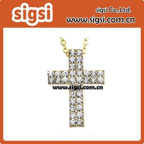 100pcs/lot 45mm High Quality Rhinestone Cross Necklace Pendant