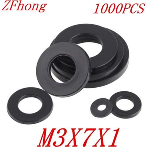 1000PCS M3*7*1 3mm Black flat nylon Washer