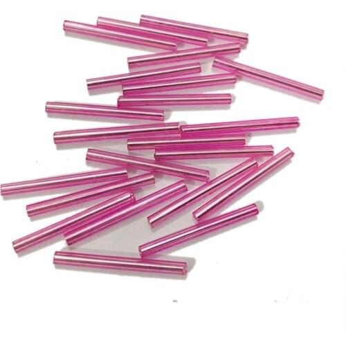 25mm Long 100pcs Czech Glass Bugle Beads Chandelier Chain Line Tube Loose Seed Tassel Necklace Jewelry Making Bracelet Dress Diy