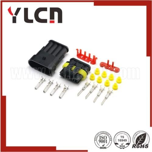 3 Sets 1.5 Series Connector Kits Four Pins Male Female Car Connector Plug No.282088-1 282106-1