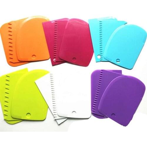 3PCS/Set DIY Cream Scraper Irregular Teeth Edge Scraper Cake Decorating Fondant Pastry Cutters Baking Spatulas Tools
