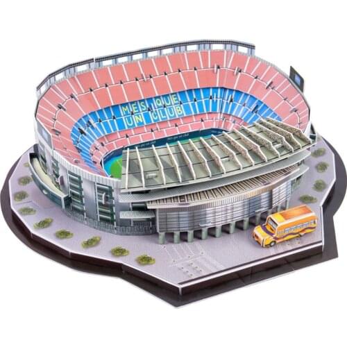 3D Cardboard Puzzle World Famous Football Field Assembly Model Kids DIY Toys Jigsaw Kids Splicing Assembling Construction Toy