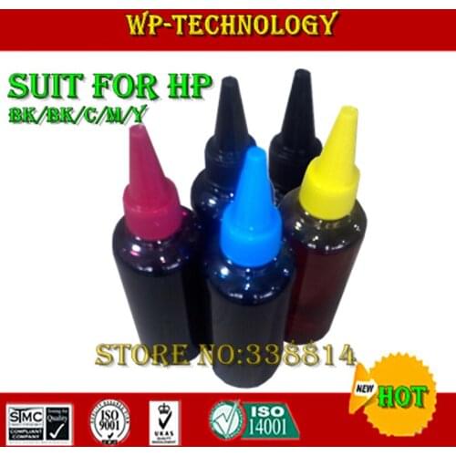 [5color Dyebased]Compatible refill ink specialized suit for HP 5 color printer ,High quality,BK BK C M Y