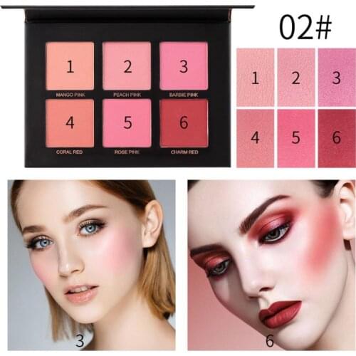 6 Color/Set Blush Palette Pearlescent Modification Long-lasting Brightening And Repairing Multi-purpose Blush Palette TSLM1
