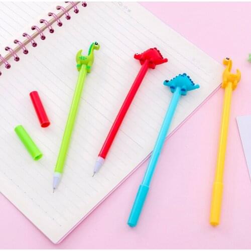 8 PCs Student Creative Cute Small Dinosaur Gel Pen Black Student Gel Pen Stationery Wholesale