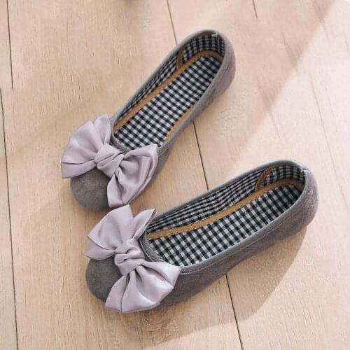 Plus Size 35-44 Womens Ballet Flats Old Beijing Shoes Nurse Walking Footwear Cute Bowtie Flock Suede Moccasins Chaussure Femme