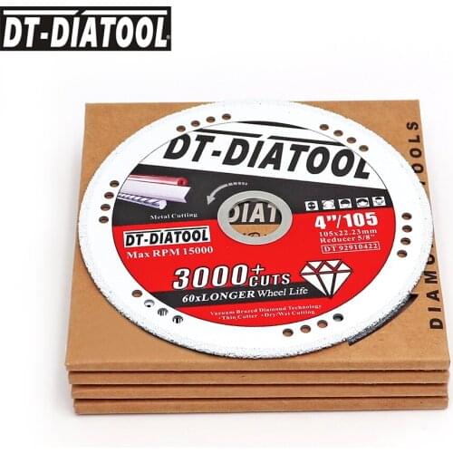 DT-DIATOOL 5pcs/pk Vacuum Brazed Diamond Metal Cutting Disc Diamond Cut-off Wheel Blade for Steel Tube Iron Rebar
