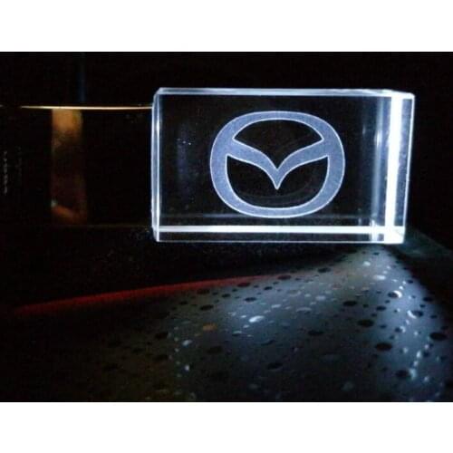 Custom Logo Mazda car crystal + metal USB flash drive pendrive 4GB 8GB 16GB 32GB 64GB 128GB External Storage memory stick u disk