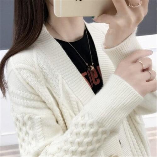 Cardigan Female Casual Sweaters Autumn Wild Long Sleeve Solid Jumper Knitted Cardigans Coat Women Casual Knitwear Cardigan