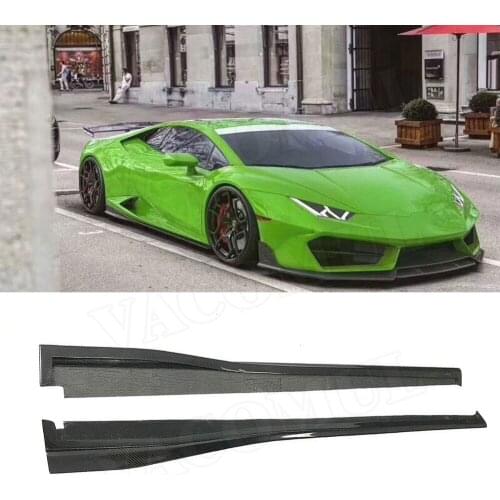 Dry Carbon Fiber/FRP Black Material Side Skirts Body Kits Case for Lamborghini LP580 LP610 Bumper Guard S Styls Fiber Glass