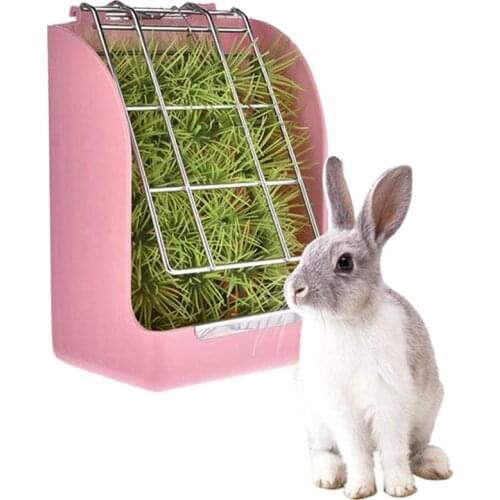 Dorakitten Food Container Bowl Rabbit Grass Feeder Spring Straw Frame Grass Basket Small Pet Guinea Pig Totoro Cage Accessories