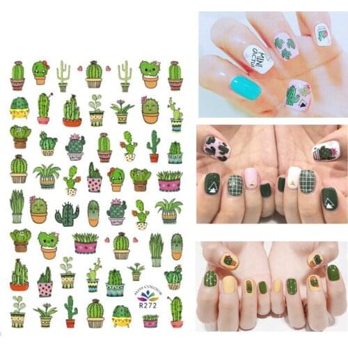 Korea Cute Flower Fruit Paper Waterproof Strawberry 3D Back Adhesive Nail Sticker Fashion Manicure Sliders DIY Decoration