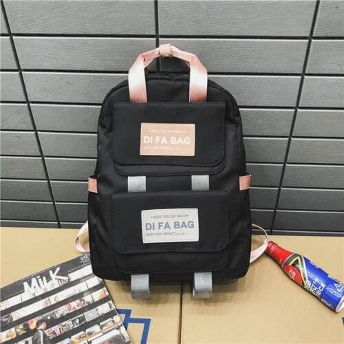 Korean Style Nylon Backpack For Women Simple Fashion Youth Travel Backpack Leisure School Bag Tote For Teen Girl Shoulder Bag