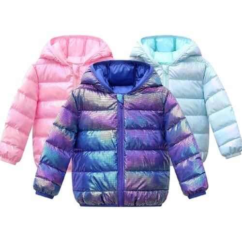 2021 autumn and winter new cartoon childrens down jacket boys and girls solid color plaid colorful cotton coat baby cute jacket