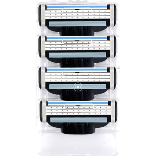 HOT 4pcs Razor Blades Compatible for Mache 3 Machine Shaving Men Face Care