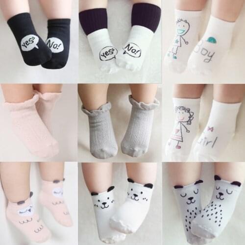 Cute Baby Socks Infant Socks For Girls Boys Cotton Summer Autumn Newborns Toddler Anti-Slip Socks 0-24M