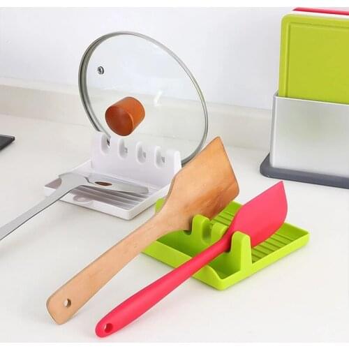 Multifunctional Pot Cover Rack Kitchen Spatula Soup Spoon Chopstick Holder Plastic Non-Slip Chopsticks Finishing Rack Countertop