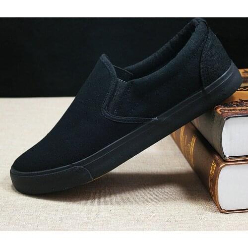 New Canvas Shoes Mens Shoes All Black Casual Solid Color Zapatos De Hombre Mens Loafers Chunky Sneakers Mens Casual Shoes 56jk