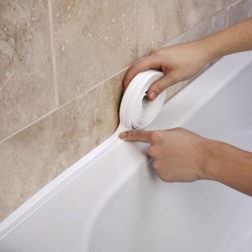 New 3.4mx38mm Bathroom Shower Sink Bath Sealing Strip Tape White Self Adhesive Waterproof Wall Sticker for Bathroom Kitchen