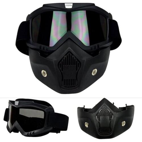 2019 new popular black antifogging Motorcycle goggles with Removable mask , windproof ski goggles motorbike Knight goggles