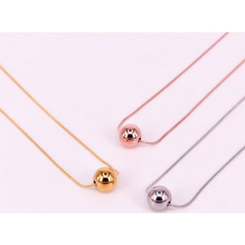 Fashion New Solid Transit Round Steel Ball Pendant Snake Bone Necklace For Womens Party Love Gifts Wholesale Jewelry