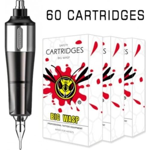 Original HUMMINGBIRD BRONC PEN Swiss Motor Rotary Cartridge Tattoo Machine Free three Box Cartridge Needles (20Pcs/Box)