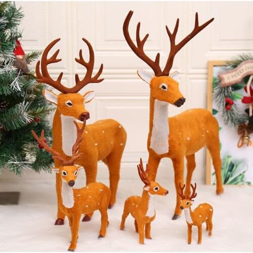 20 to 40cm christmas deer noel natal doll flock cloth christmas family decoration toy Santa Claus ornaments natal sika Noel noel