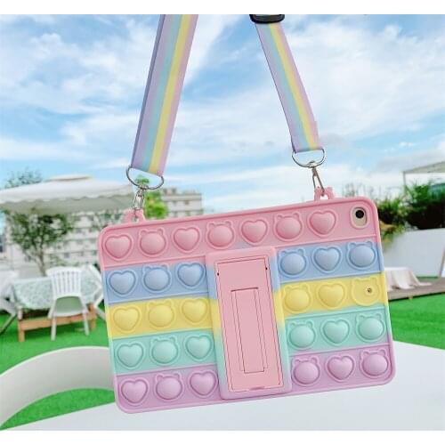 Push Bubble Silicone Tablet Case For IPad Mini Air 2 3 4 10.9 7th 8th Gen 10.2 9.7 2017 2018 Pro 11 2021 Cover Pop Fidget Toys