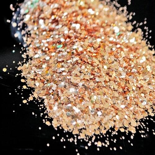 Mix Light Bronze Color Nail Art Glitter Paillette Powder, Glitter for Nail Gel Decoration, DIY Nail Polish, Body Art